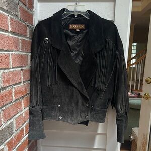 Rock Creek Black suede Fringe Women's Jacket!